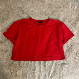 Bright Red Crop Top